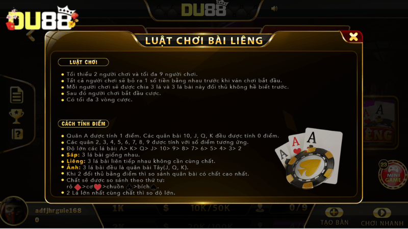 Những thuật ngữ cần nắm khi khám phá cách chơi Liêng DU88