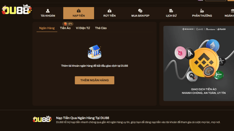 Hướng dẫn cách nạp tiền DU88 bằng tiền ảo cực nhanh