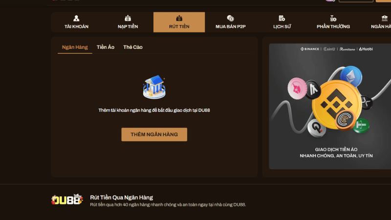 Hướng dẫn hội viên rút tiền DU88 nhanh và chính xác