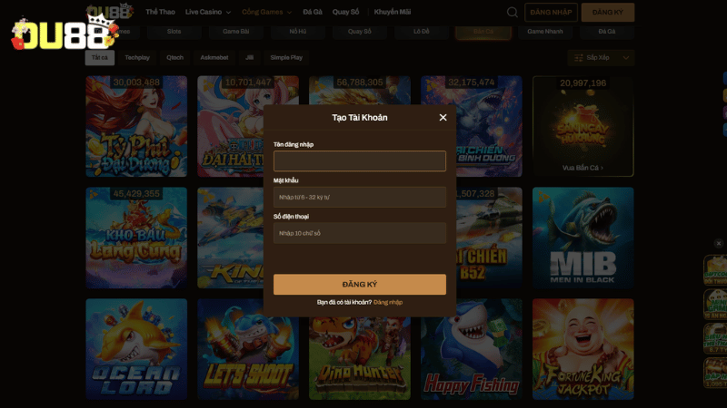 Đăng nhập DU88 nhanh chóng