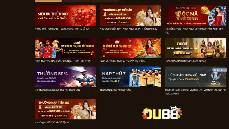 Cập nhật những khuyến mãi DU88 mới nhất