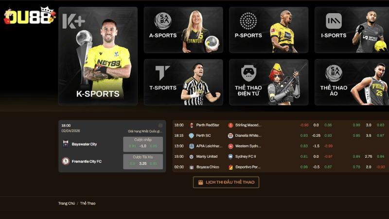 Cá cược thể thao đỉnh cao tại DU88